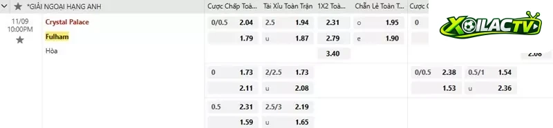Crystal Palace vs Fulham