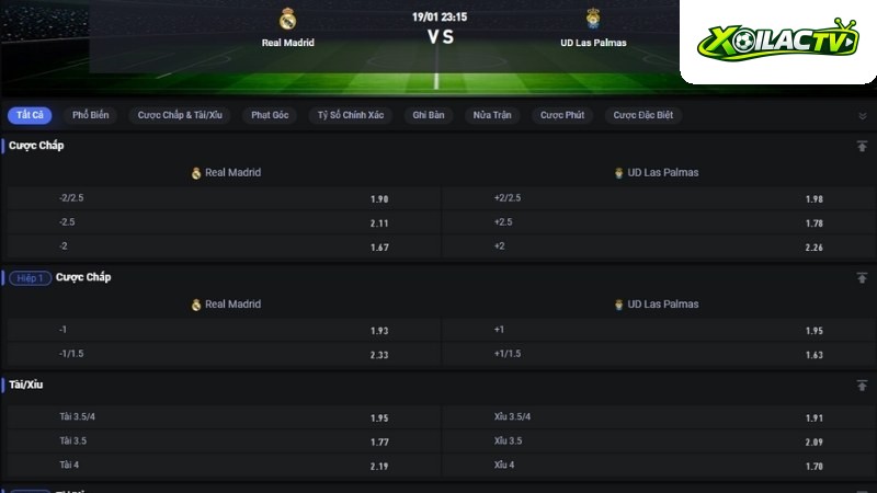 Real Madrid vs Las Palmas