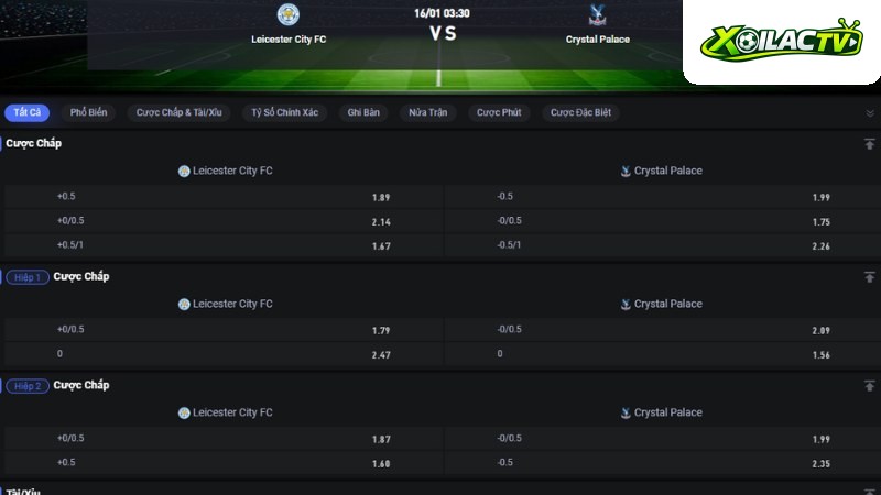 Leicester vs Crystal Palace