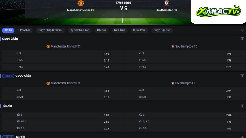 Man Utd vs Southampton