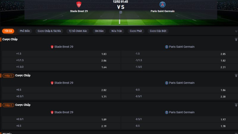 Brest vs PSG