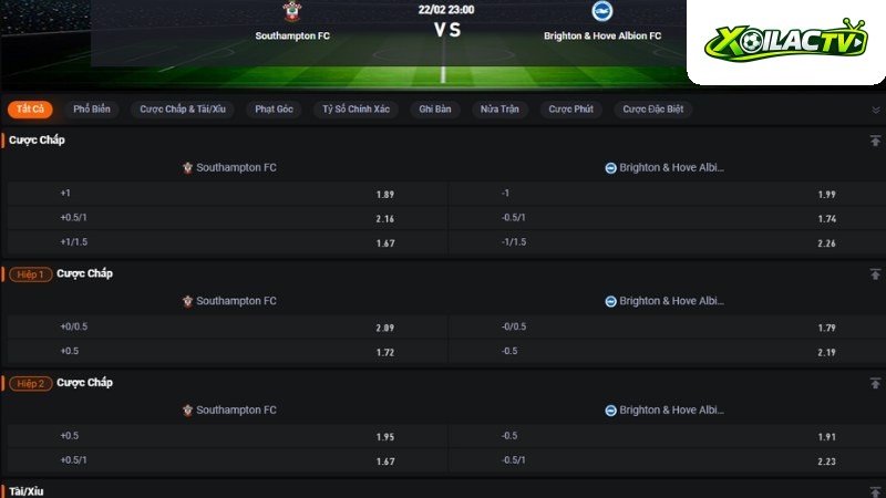 Southampton vs Brighton