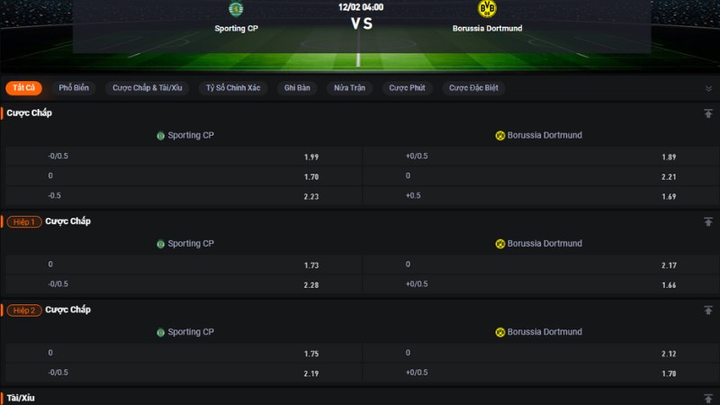Sporting vs Dortmund