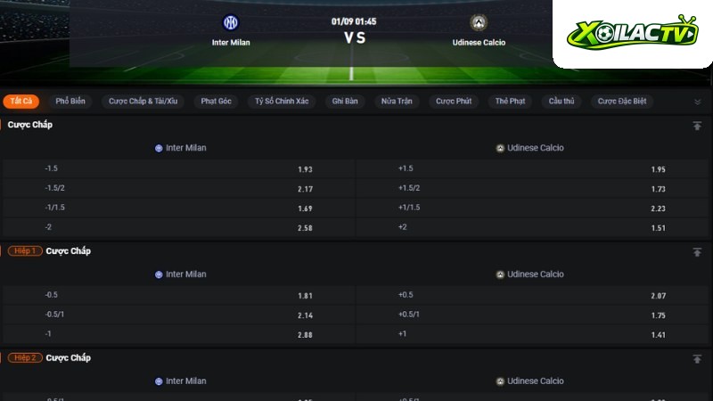 Inter Milan vs Udinese
