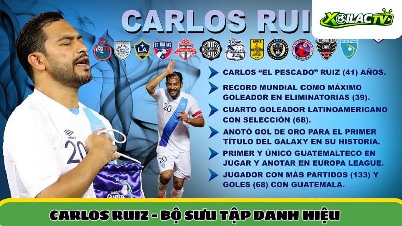 Bảng thành tích và danh hiệu nổi bật Carlos Ruiz