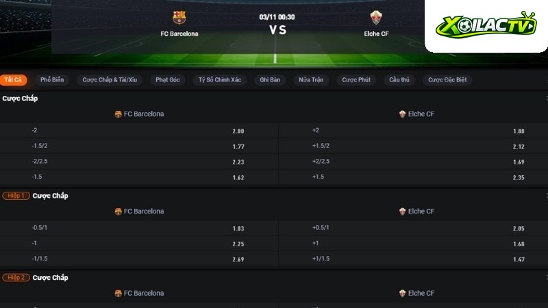 Barcelona vs Elche